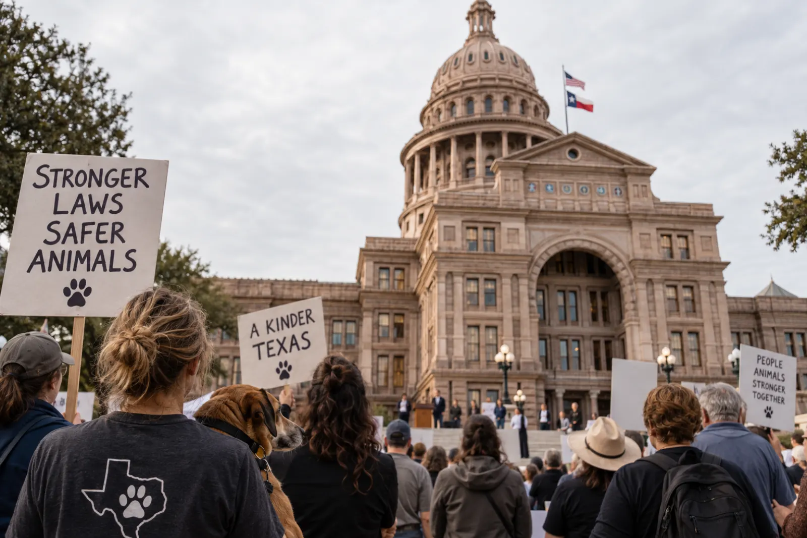 Texans gathered at the Capitol in support of animal protection